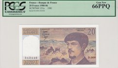 France, 20 Francs, 1981, UNC, p151a
PCGS 66, serial number: D.008-343440
Estimate: $ 75-150