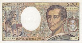 France, 200 Francs, 1992, XF (+), p155e
serial number: S.121 654686, Montesquieu portrait at right
Estimate: $ 20-40