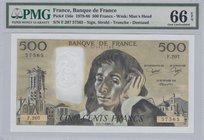 France, 500 Francs, 1984, UNC, p156e
PMG 66, serial number: F.207-57565, Blaise Pascal portrait
Estimate: $ 200-400
