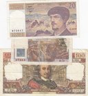 France, 3 Pieces Mixing Condition Banknotes
20 Francs, 1986/ 50 Francs, 1947/ 100 Francs, 1976
Estimate: $ 20-40