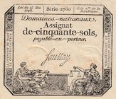 France, Assginat, 50 Sols, 1793, AUNC / UNC, pA70
serial number: 2780
Estimate: $ 25-50