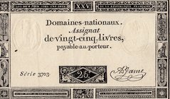 France, Assginat, 25 Livres, 1793, XF, Pa71
serial number: 3703
Estimate: $ 15-30
