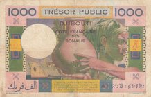 French Somaliland, 1000 Francs, 1952, VF/ XF, p28, RARE
serial number: W.49-331
Estimate: $ 200-400