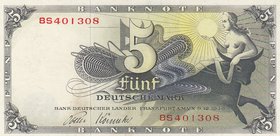 Germany, 5 Deutsche Mark, 1948, AUNC, p13
serial number: BS 401308, 120X60mm
Estimate: $ 500-1000