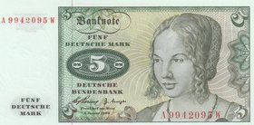 Germany, 5 Deutsche Mark, 1960, UNC, p18
serial number: A 9942095W, Young Venetian Woman by Albrecht Dürer at right
Estimate: $ 15-30