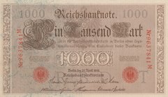 Germany, 1000 Mark, 1910, UNC, p44, (Total 20 consecutive banknotes)
serial number: 9637841M- 60M, 7 digit
Estimate: $ 250-500