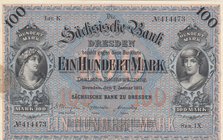 Germany, 100 Mark, 1911, UNC
serial number: K 414473, Saxony Rosenberg
Estimate: $ 75-150