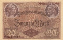 Germany, 20 Mark, 1914, UNC, p48b
serial number: M.Nr 1224268, 7 Digit Serial Number
Estimate: $ 200-300