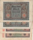 Germany, 100 Mark (2), 20.000 Mark (2), 1920/1923, VF, p69/p85, (Total 4 banknotes)
Estimate: $ 10-20