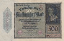 Germany, 500 Mark, 1922, AUNC (-), p73
serial number: B 2019070
Estimate: $ 25-50