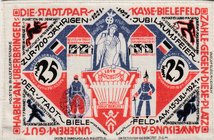Germany, Notgeld, 25 Mark, 1921, UNC
SILK BANKNOTE, Bielefeld Silk Germany Banknote
Estimate: $ 50-100