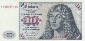 Germany Federal Republic, 10 Mark, 1980, AUNC, p31d
serial number: CR 2238738 G, Portrait of Young Man by Albrecht Dürer, Remark of Deutsche Bundesba...