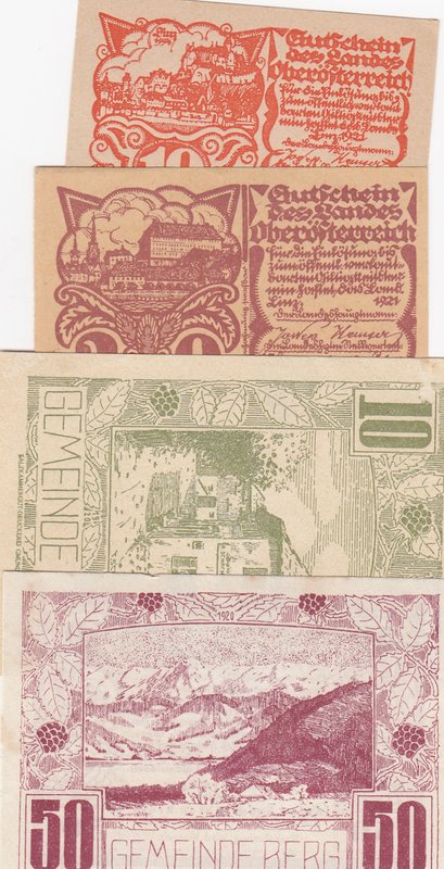 Germany, Notgeld, 10 Pfennig (2), 20 Pfennig and 50 Pfennig, 1920/1921, UNC, (To...