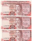 Gibraltar, 1 Pound, 1988, UNC, p20d, (Total 2 Consecutive Banknotes)
serial numbers: L596738, L596739 and L596740, Portrait of Queen Elizabeth II
Es...