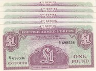 British Armed Forces, 1 Pound, 1962, UNC, (Total 5 banknotes)
4th Series
Estimate: $ 10-20
