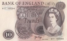 Great Britain, 10 Pounds, 1971, UNC, p367c
Queen Elizabeth II, serial number: B77 064369, sign: Page
Estimate: $ 30-60