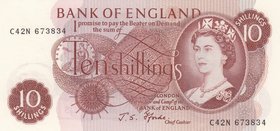Great Britain, 10 Shillings, 1961-70, UNC, p373c
serial number: C42N 673834, Queen Elizabeth II portrait, sign: Fforde
Estimate: $ 10-20