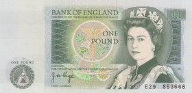 Great Britain, 1 Pound, 1978, UNC, p377a
serial number: E29 853668, Queen Elizabeth II portrait, sign: Page
Estimate: $ 10-20