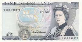 Great Britain, 5 Pound, 1980, UNC, p378c
serial number: LW36 736376, Queen Elizabeth II portrait, sign: Somerset
Estimate: $ 25-50