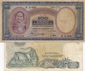 Greece, 500 Drachmai, 1939/ 1968, VF, p109a/ p197a, (Total 2 Banknotes)
serial numbers: BB-030 548,282 and 131 787101
Estimate: $ 5-15