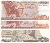 Greece, 100 Drachmaes and 1000 Drachmaes, 1978/ 1987, UNC, p200a/ p202a, (Total 3 Banknotes)
serial numbers: 45H 623015, 39H 715073 and 170 468890
E...