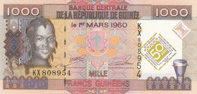 Guinea, 1000 Francs, 2010, UNC, p43
serial number: KX 808954, commemorative Issue
Estimate: $ 10-20