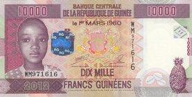 Guinea, 10.000 Francs, 2012, UNC, p46
serial number: WM 971616
Estimate: $ 5-10