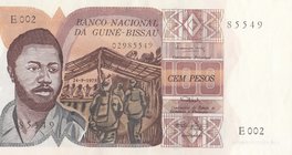 Guinea Bissau, 100 Pesos, 1975, UNC, p2a
serial number: E002 85549, Portrait of D. Ramos
Estimate: $ 20-40