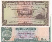Hong Kong, 10 Dollars and 5 Dollars, 1983/ 1973, UNC, p182j/ p181f
serial numbers: H/61 878871 and 815282 FF
Estimate: $ 20-40