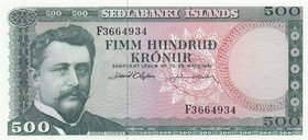 Iceland, 500 Kronur, 1961, UNC, p45a
serial number: F3664934, Portrait of Hannes Hafstein
Estimate: $ 20-40