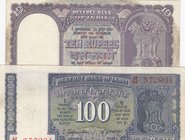 India, 10 Rupees and 100 Rupees, 1962-67/ 1977, FINE, p57a/ p64, (Total 2 Banknotes)
serial numbers: P66 293909 and AF84 370931
Estimate: $ 10-20