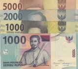 Indonesia, 1000 Rupiah, 1000 Rupiah, 2000 Rupiah and 5000 Rupiah, 2012/2016, UNC, (Total 4 Banknotes)
serial numbers: QFR138077, BAE978162, AAR486528...