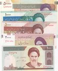 Iran, 1000 Rials, 2000 Rials, 5000 Rials, 10.000 Rials and 50.000 Rials, 1992 / 2006, UNC, p143 / p149, (Total 5 banknotes)
Khomeini portrait at righ...