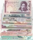 İran, 100 Rials, 200 Rials, 500 Rials, 1000 Rials, 2000 Rials (2), 5000 Rials (2) and 10.000 Rials, AUNC / UNC, (Total 9 banknotes)
Only one of the b...