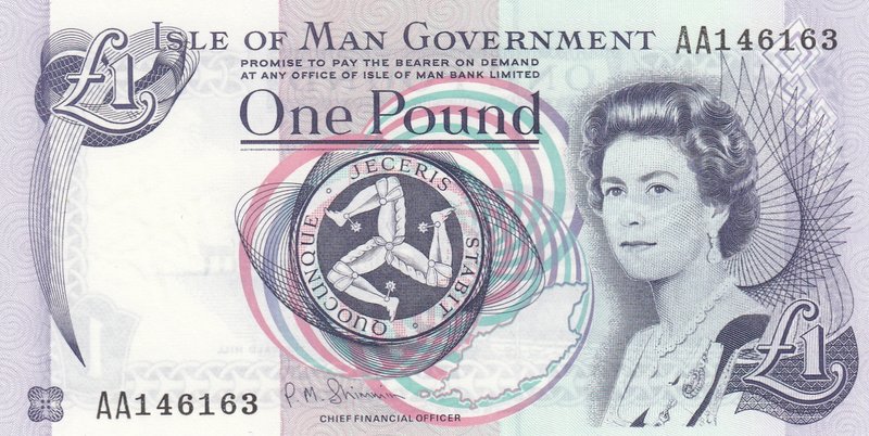 Isle Of Man, 1 Pound, 1983, UNC, p40c
serial number: AA 146163, sign: Stalllard...