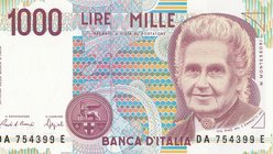 Italy, 1000 Lire, 1990, UNC, p114
serial number: DA 754399E
Estimate: $ 5-10