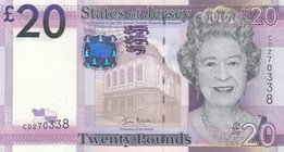 Jersey, 20 Dollars, 2010, UNC, p35
serial number: CD 270338, Queen Elizabeth II portrait at right
Estimate: $ 25-50