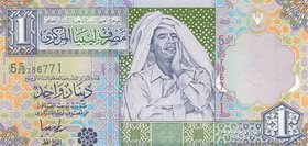 Libya, 1 Dinar, 2002, UNC, p64
serial number: 5 C/22 786771, Mammar Qaddafi portrait at center
Estimate: $ 10-20