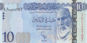 Libya, 10 Dinars, 2015, UNC, p82
serial number: 8829707, Omar Al-Muhktar portrait at right
Estimate: $ 15-30