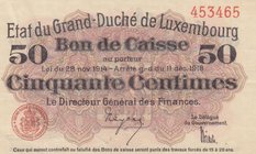 Luxembourg, 50 Centimes, 1918, UNC (-), p26
serial number: 453465
Estimate: $ 50-100