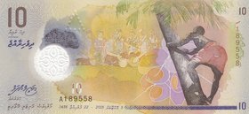 Maldives, 10 Rufiyaa, 2015, UNC, p26
serial number: A189558
Estimate: $ 5-10
