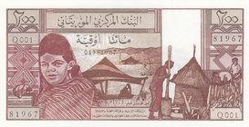 Mauritania, 200 Ouguiya, 1973, UNC, p2a
serial number: Q001 81967, Portrait of Bedouin Women
Estimate: $ 150-200