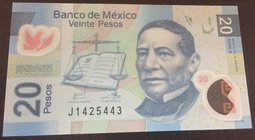 Mexico, 20 Pesos, 2013, UNC, p122
serial number: J1425443, plastic
Estimate: $ 5-10