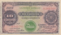 Mozambique, 10 Centavos, 1914, UNC, p59
serial number: 0.542.761, Third Issue, Banco Nacional Ultramarino, Portuguese administration
Estimate: $ 50-...