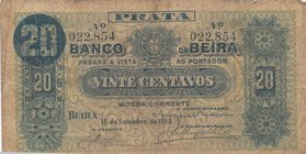 Mozambique, Portugal Mozambique, 20 Centavos, 1919, POOR, pR3a
Banco da Beira, serial number: 022.854
Estimate: $ 15-30