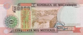 Mozambique, 50.000 Meticais, 1993, UNC, p138
serial number: EC 7628650
Estimate: $ 10-20