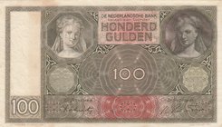 Netherlands, 100 Gulden, 1942, AUNC, p51c
serial number: HS 016721, Portraits of Women at Right and Left
Estimate: $ 20-40