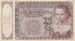 Netherlands, 25 Gulden, 1944, VF (+), p60
serial number: 3AN 014315, Portrait of Young Girl by Paulus J. Moreelse
Estimate: $ 60-100