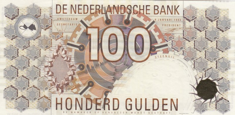 Netherlands, 100 Gulden, 1992, UNC, p101
serial number: 1136326321, Value and G...