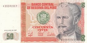 Peru, 50 Intis, 1987, UNC, p131
serial number: A 9554390P
Estimate: $ 5-10